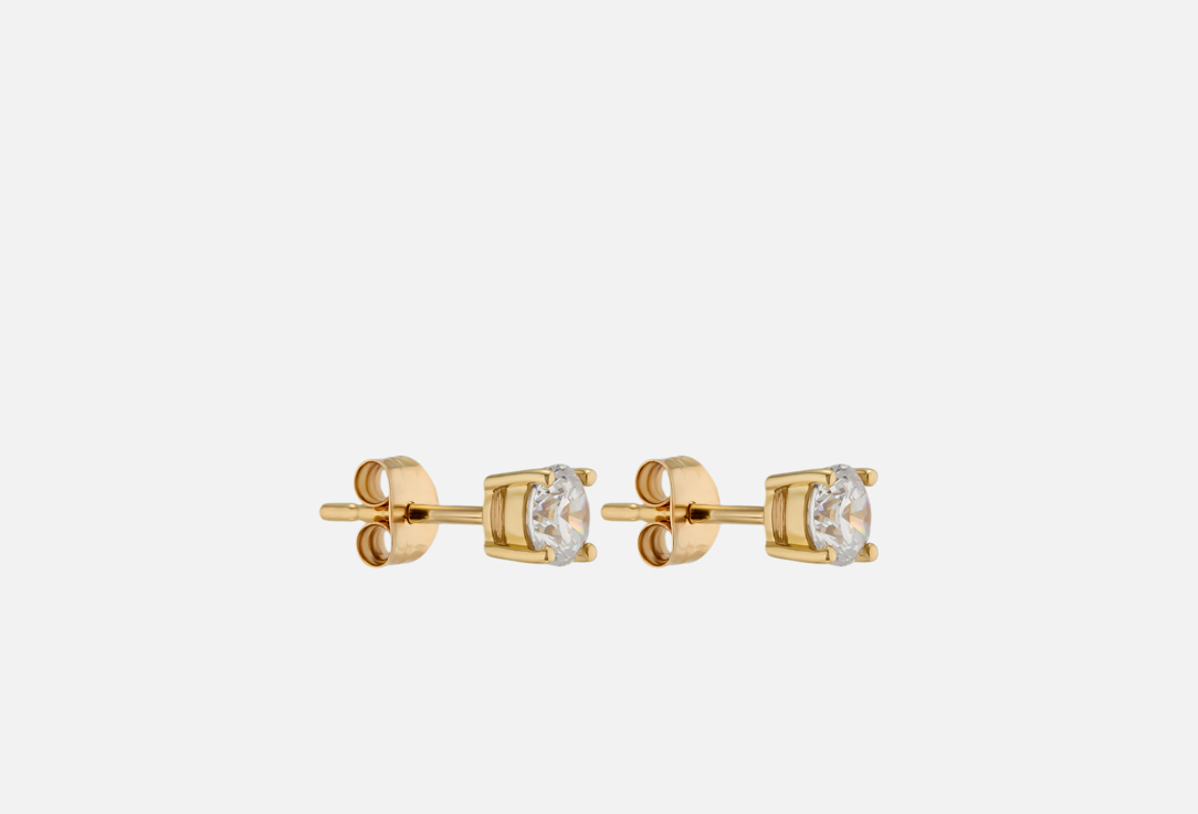 

Серьги золотые BLUSH, С фианитами 4,5 мм 2 шт