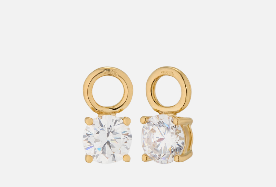 

Подвески на серьги золотые BLUSH, C фианитами 2,25 мм 2 шт