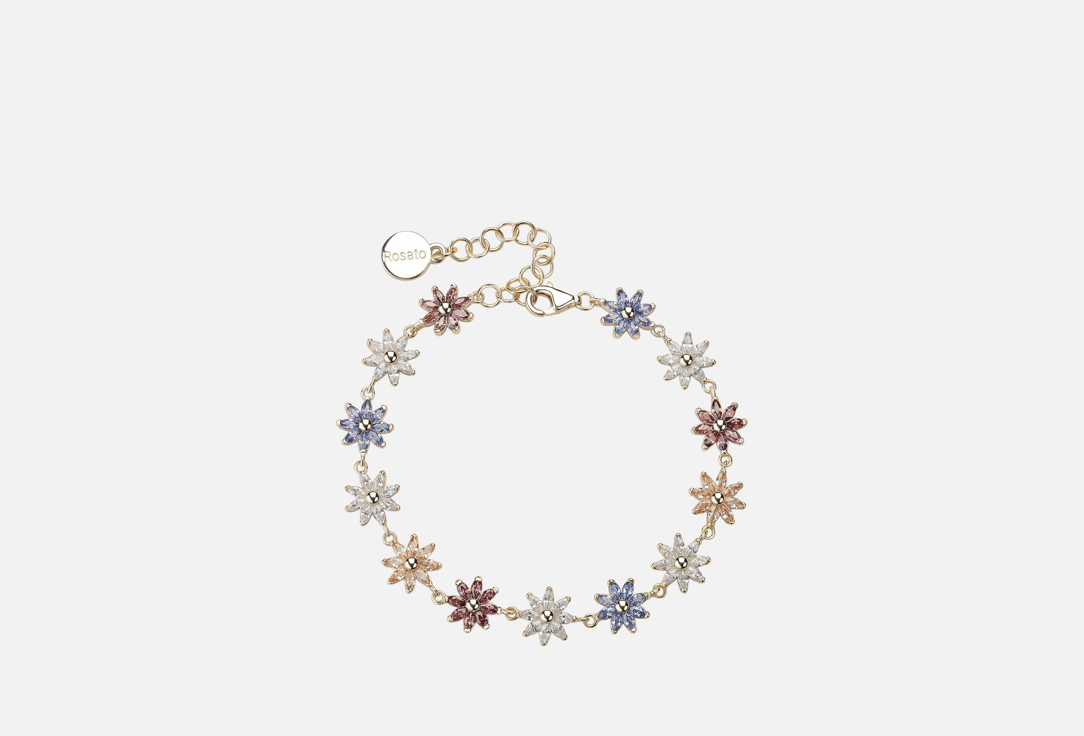 Изображение товара Серебряный браслет Rosato GAIA с разноцветными фианитами и позолотой
