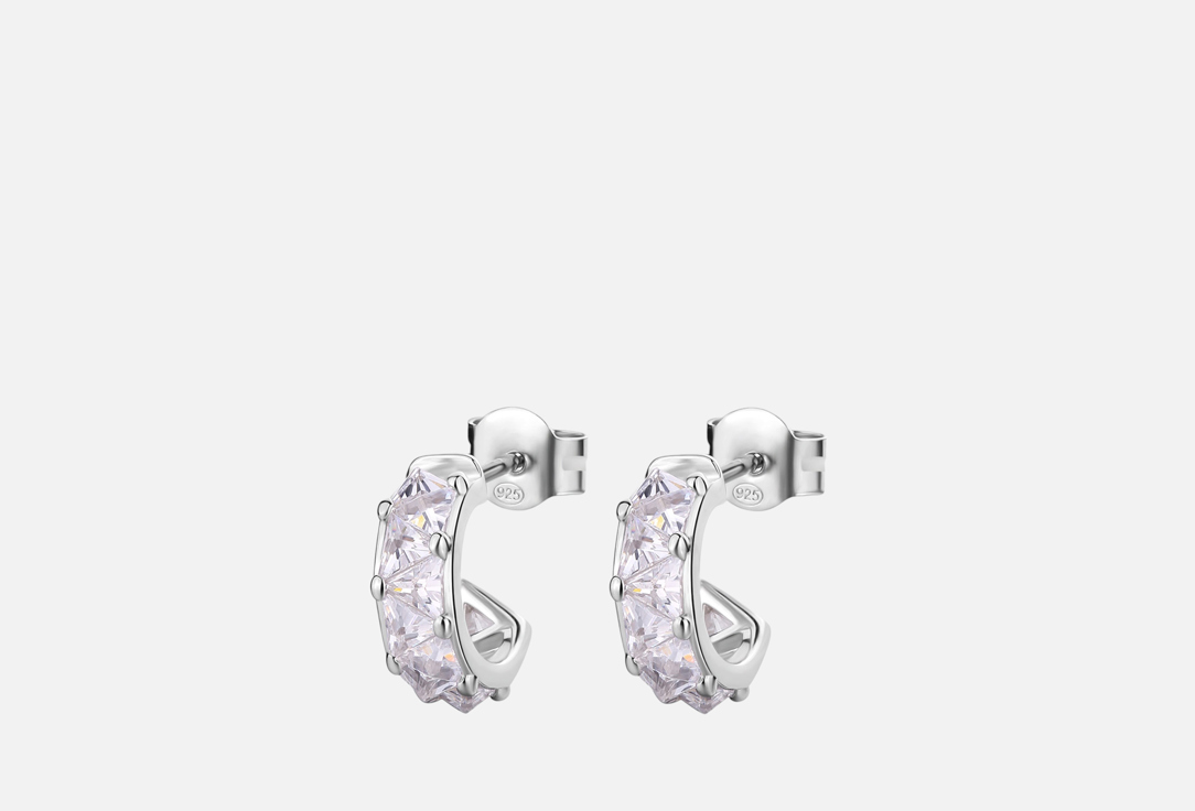 Изображение товара Серебряные серьги пусеты с фианитами и покрытием родием Rosato VITTORIA