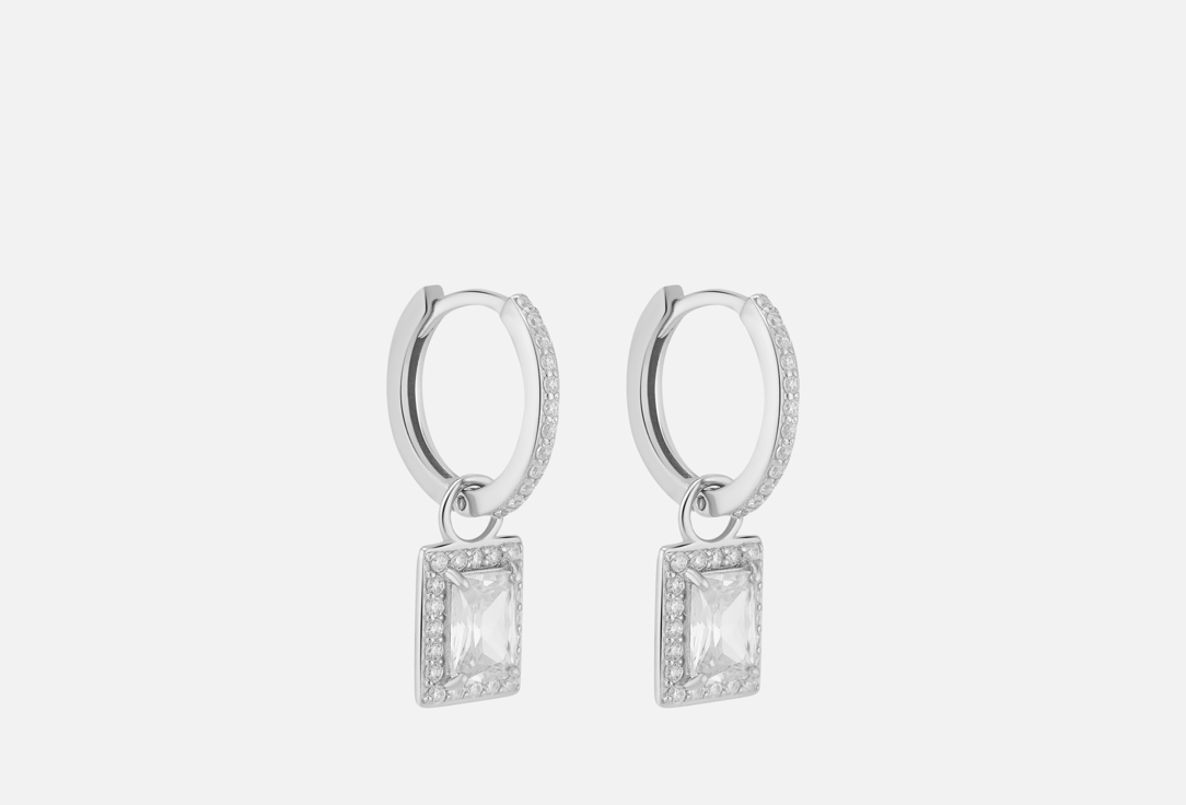 Изображение товара Серебряные серьги Pokrovsky с фианитами 925 пробы родирование