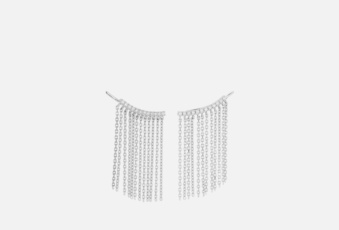 

Серьги-каффы серебряные POKROVSKY, С цепями 2 шт