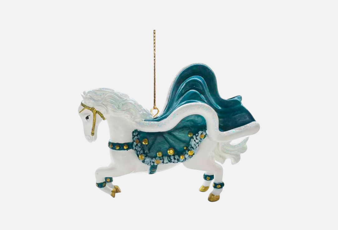 Изображение товара Новогоднее подвесное украшение Magic Time белая лошадка 5х7х10,3 см