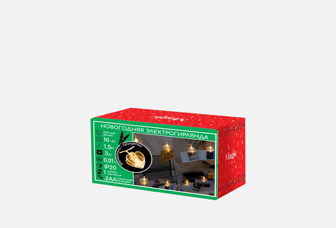 Изображение товара Новогодняя электрогирлянда Magic Time теплый белый, длина 1,5 м