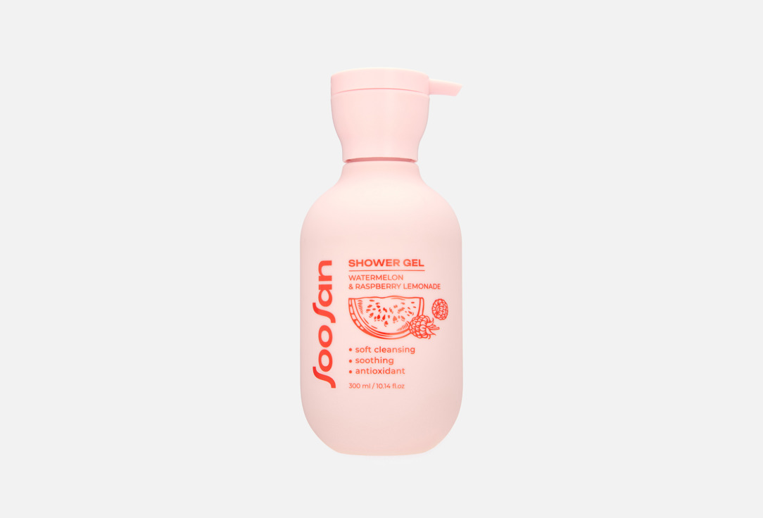 Изображение товара Гель для душа SOOSAN Watermelon & Raspberry 300 мл натуральный увлажняющий аромат