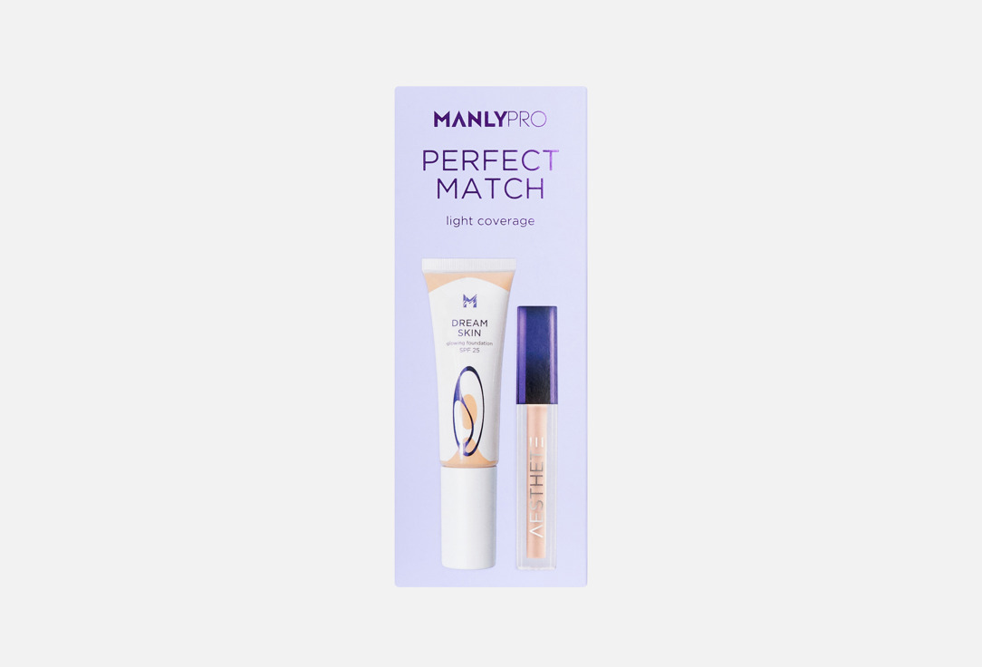Изображение товара Набор для макияжа лица Manly PRO Perfect Match с SPF 25 и консилером