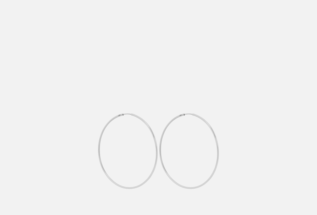 Изображение товара Серебряные серьги конго из серебра 925 пробы покрытые родием крупные стильные