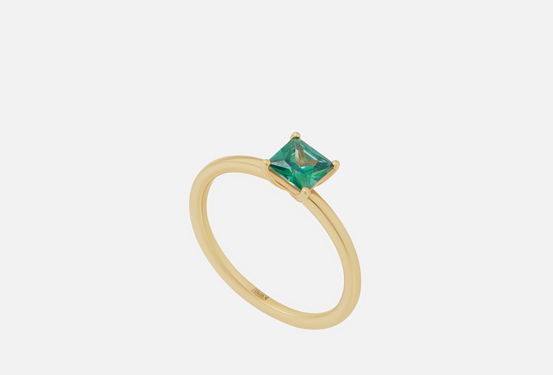 Изображение товара Кольцо Серебряное JEWLIA Green phianite gold plated