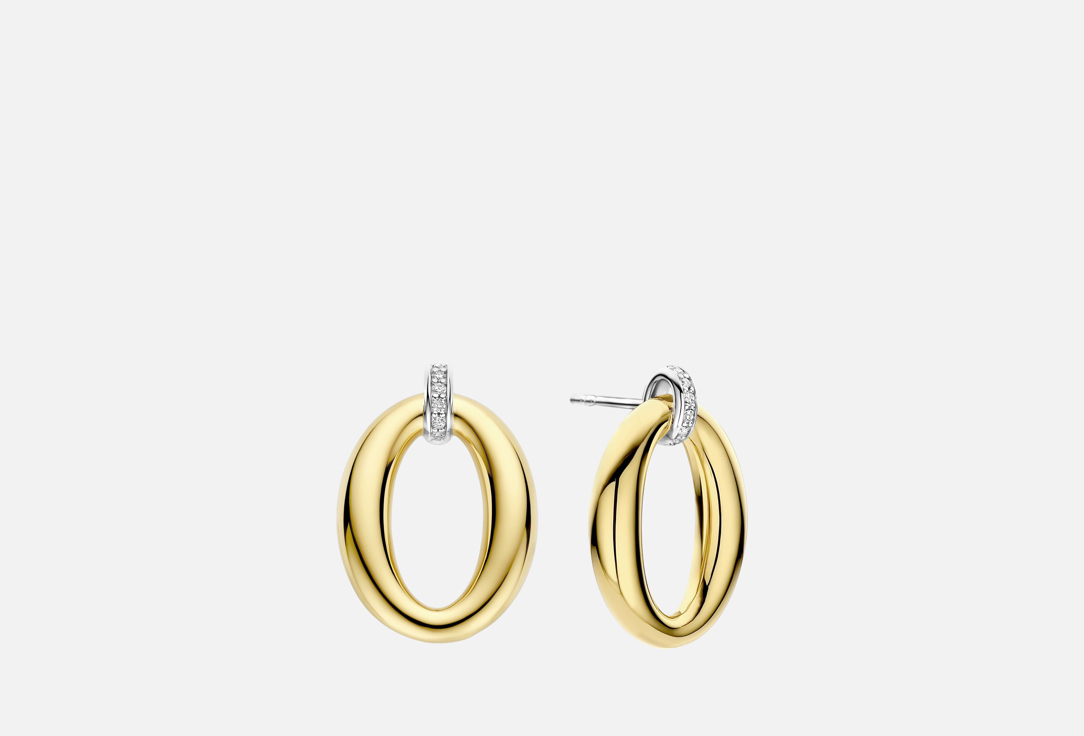 Изображение товара Серьги серебряные TI SENTO классические овальные с фианитами