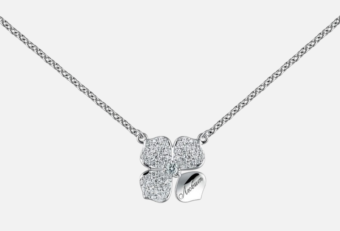 Изображение товара Колье серебряное ACSY Клевёр любви из серебра 925 пробы с фианитами