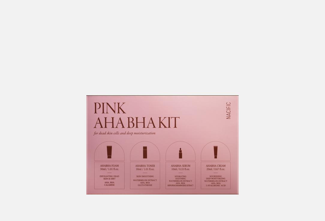 

Набор для очищения и увлажнения кожи лица NACIFIC, PINK AHA BHA 4 шт