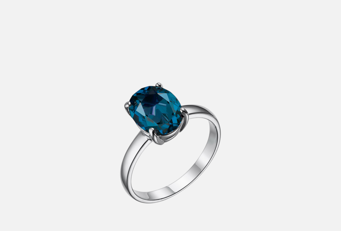 Изображение товара Кольцо Серебряное Алькор с наноситаллом Лондон топаз