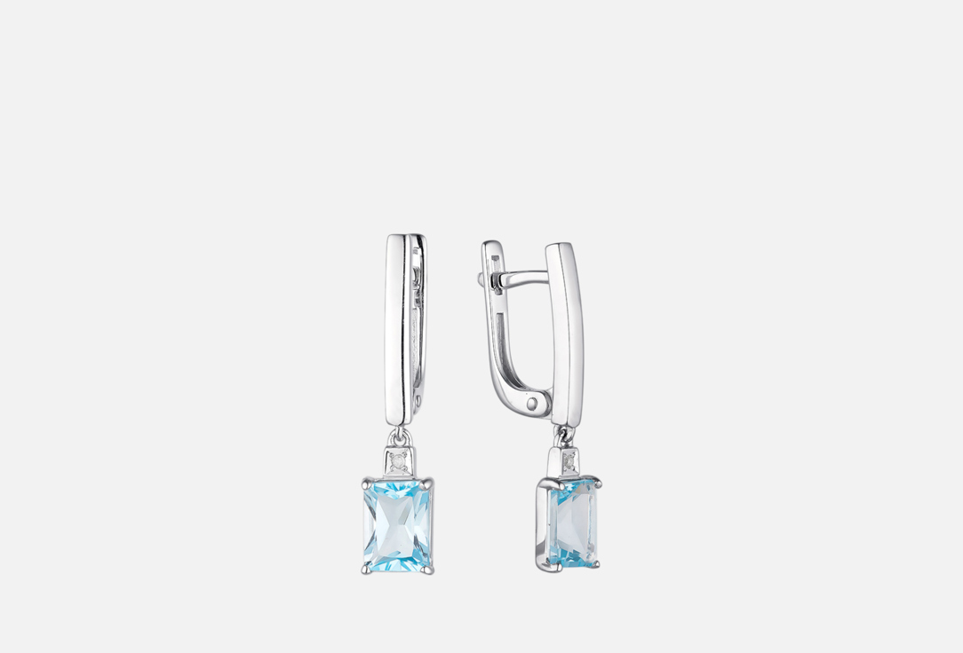 Изображение товара Серьги серебряные Алькор topaz Sky blue, diamond
