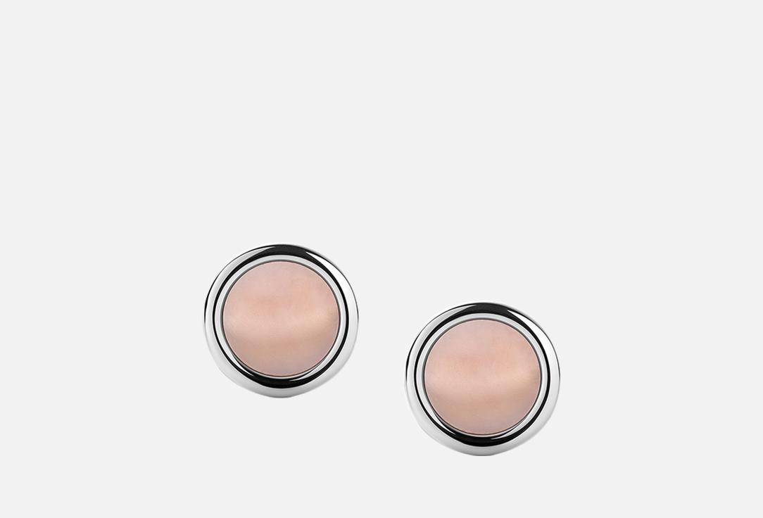 

Серьги серебряные АЛЬКОР, Pink mother-of-pearl 2 шт