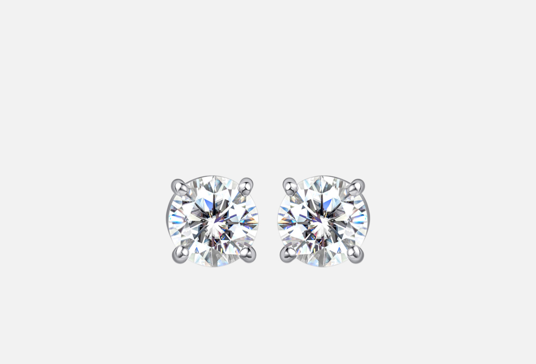 

Серьги серебряные АЛЬКОР, Moissanite 2 шт