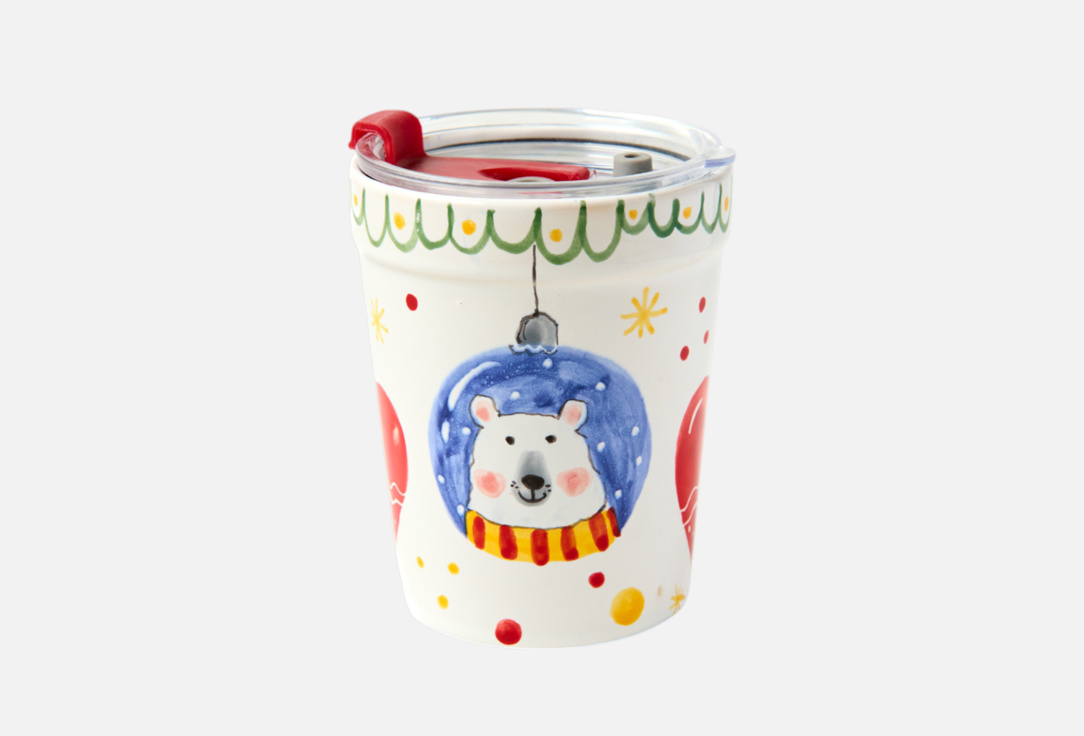 

Керамический стакан для кофе ODARYADARYA, Принт, Мишка в шаре 1 шт