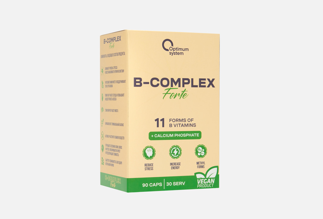 

комплекс витаминов OPTIMUM SYSTEM, B-Комплекс форте в капсулах 90 шт