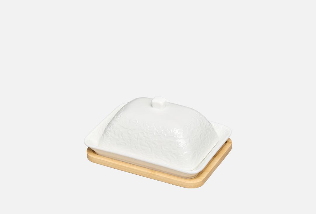 Изображение товара МАСЛЕНКА НА ДЕРЕВЯННОЙ ПОДСТАВКЕ Lefard MUSE, 17х12,5х8 СМ