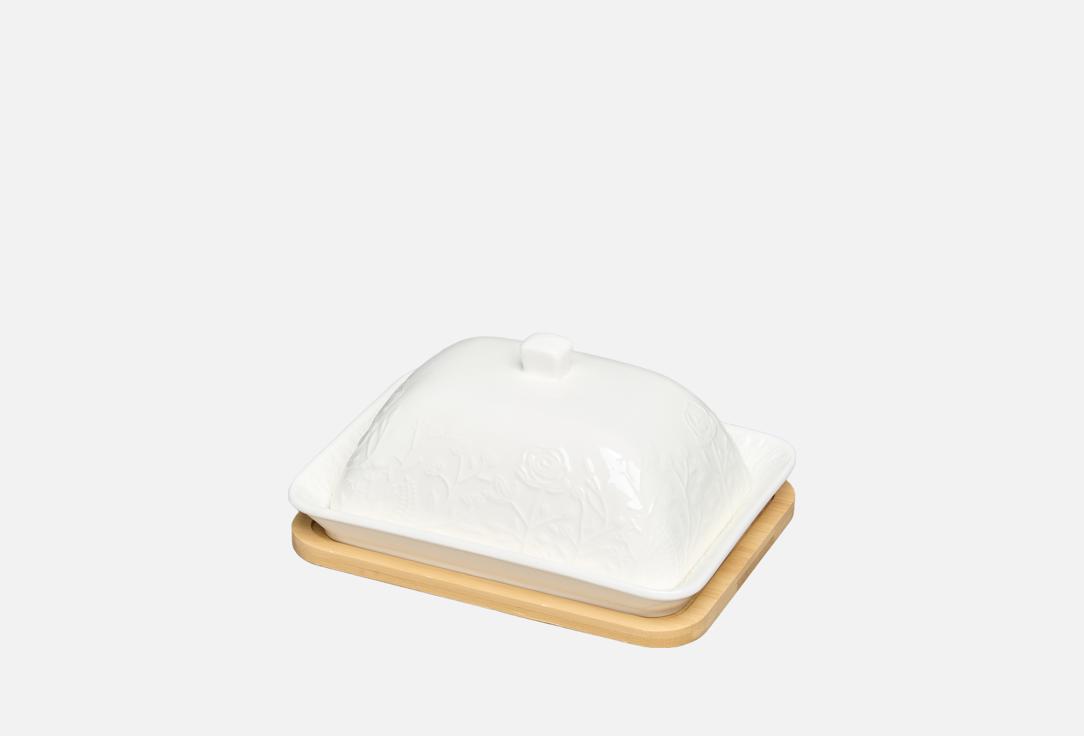 Изображение товара МАСЛЕНКА НА ДЕРЕВЯННОЙ ПОДСТАВКЕ Lefard MEADOW, 17х12,5х8 СМ