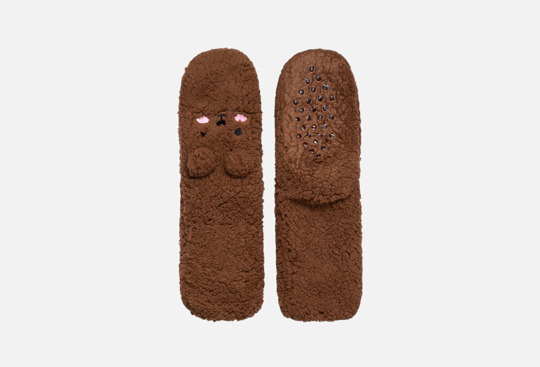 Изображение товара Пушистые женские носки R&S темно-коричневые теплоудобство комфорт