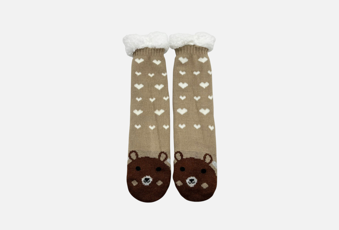 

Носки с мехом R&S, Принт, Сердечки с мордочкой 36-39 мл