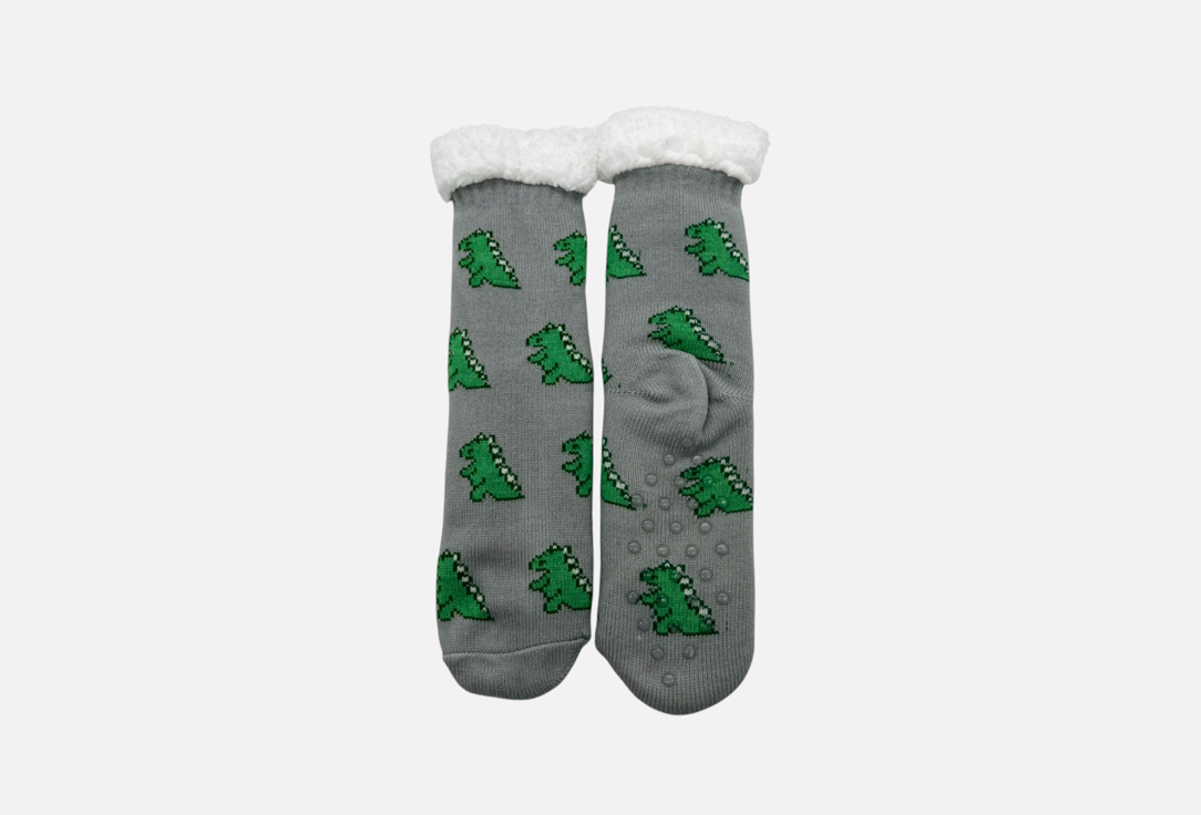 Изображение товара Женские носки с мехом R&S Динозавры теплые и мягкие