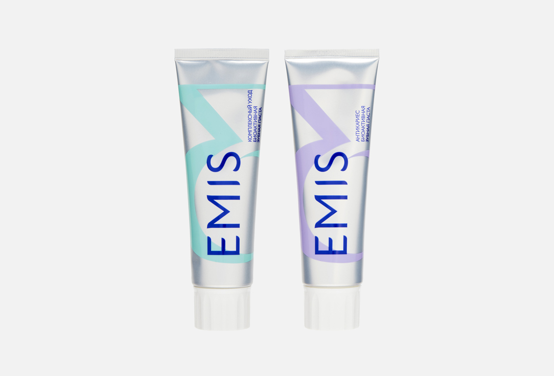 Изображение товара Биоактивные зубные пасты EMIS Anti-caries и Комплексный уход 100 г для взрослых