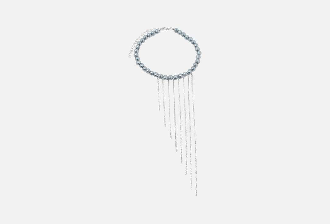 Изображение товара Асимметричное колье with цепочками голубое из гипоаллергенного сплава