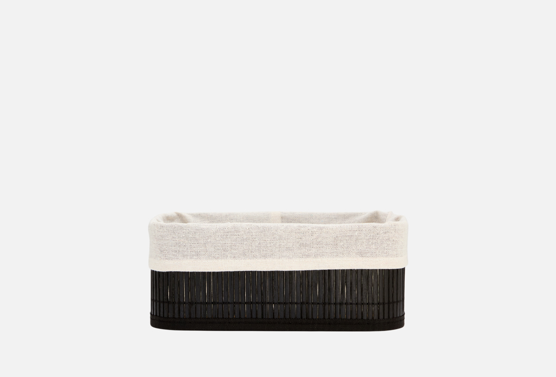 Изображение товара Корзина стеллажная Natural House Бамбук, Shan-19M, чёрный, белый, 25х15х10