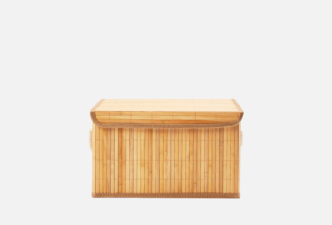 Изображение товара Корзина стеллажная с ручками и крышкой Natural House Бамбук, Shan-24M, натуральный, 38х28х22
