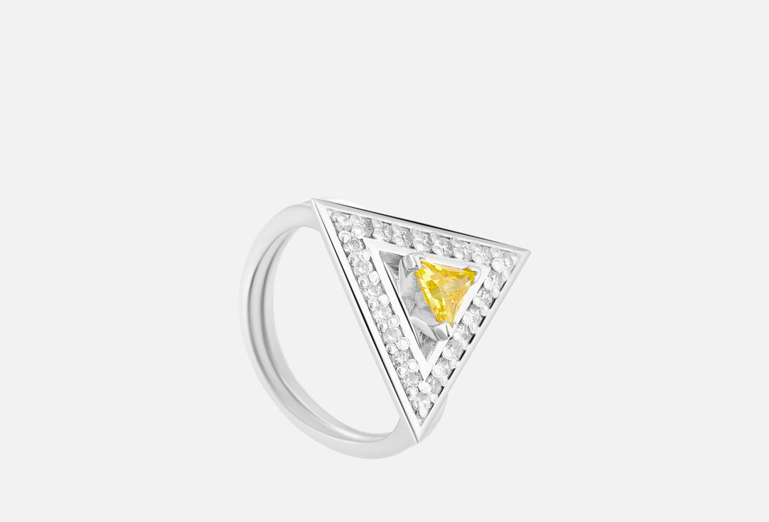 Изображение товара Серебряное кольцо-трансформер с желтыми фианитами и родированием для женщин