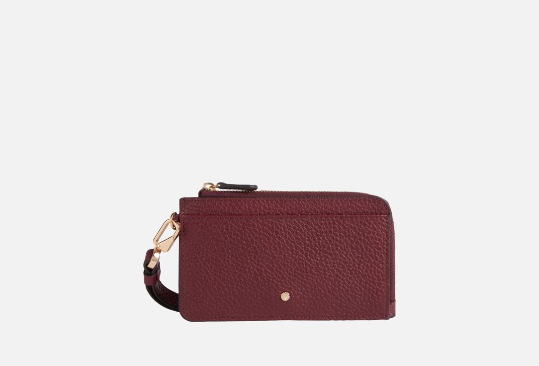 Изображение товара Кошелек из кожи Geox бордовый с молнией и ремешком