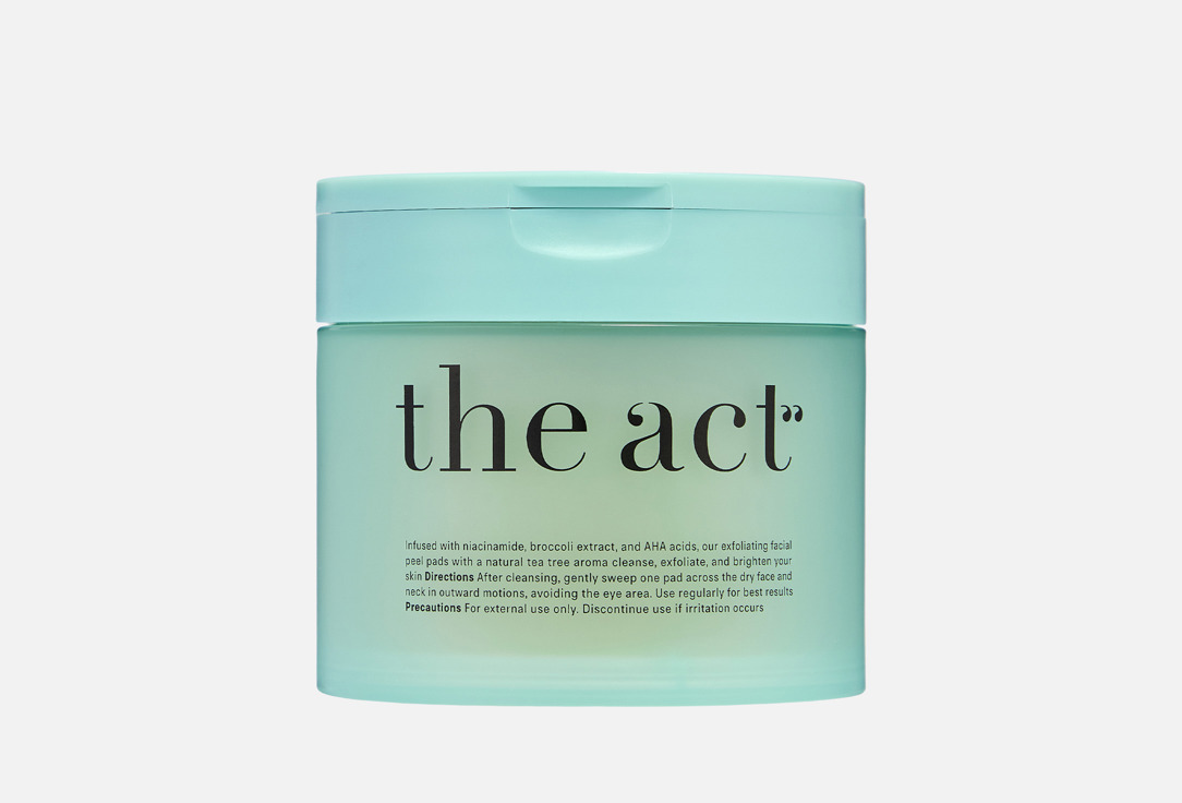 Изображение товара Очищающие пэды для лица The Act с AHA кислотами и ниацинамидом 1990 рублей