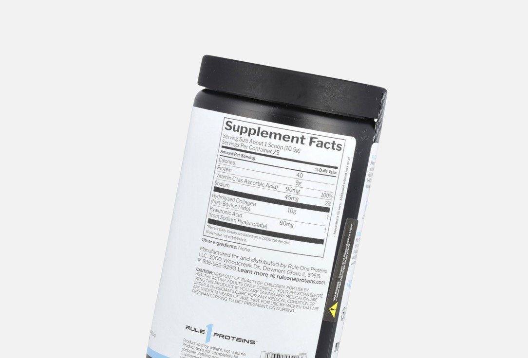 

БАД для здоровья кожи, волос и ногтей RULE 1, Коллаген, гиалуроновая кислота и витамин C в порошке 262.5 г