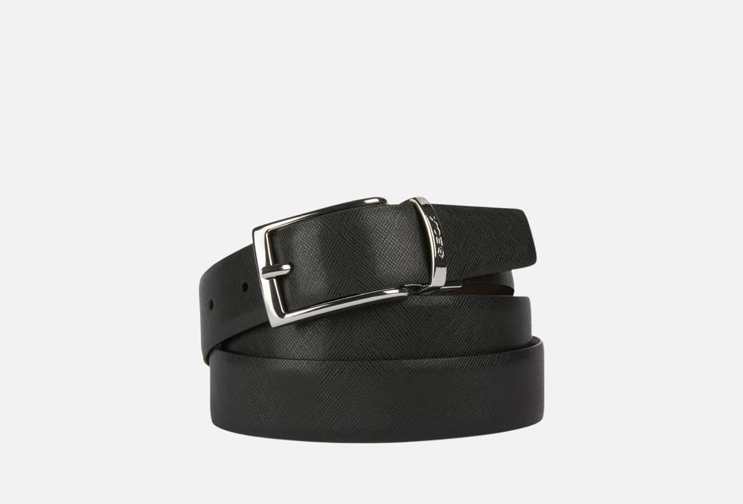 Изображение товара Деловой ремень из натуральной кожи Geox чёрно-кофейный классический стиль