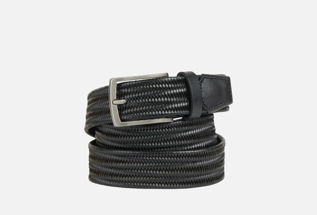 Изображение товара Мужской эластичный ремень из натуральной кожи Geox черный 110 см