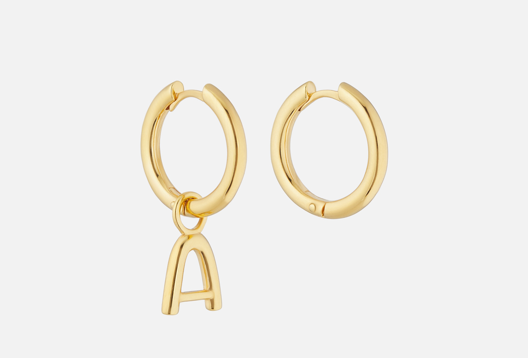 Изображение товара Серьги серебряные JENJA Монограм А с позолотой