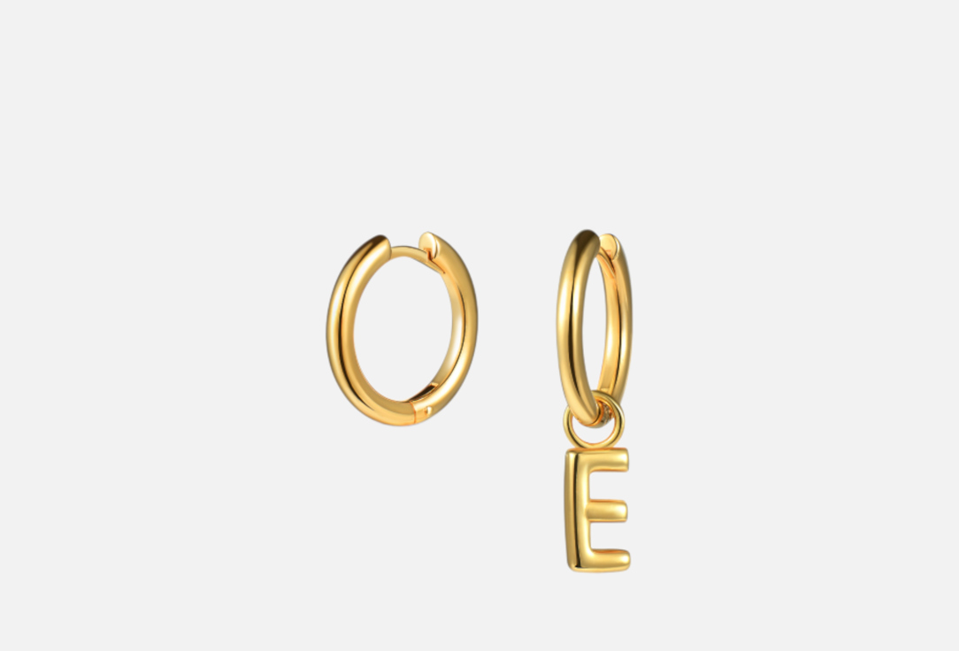 Изображение товара Серьги серебряные JENJA Монограм E с покрытием позолотой для женщин