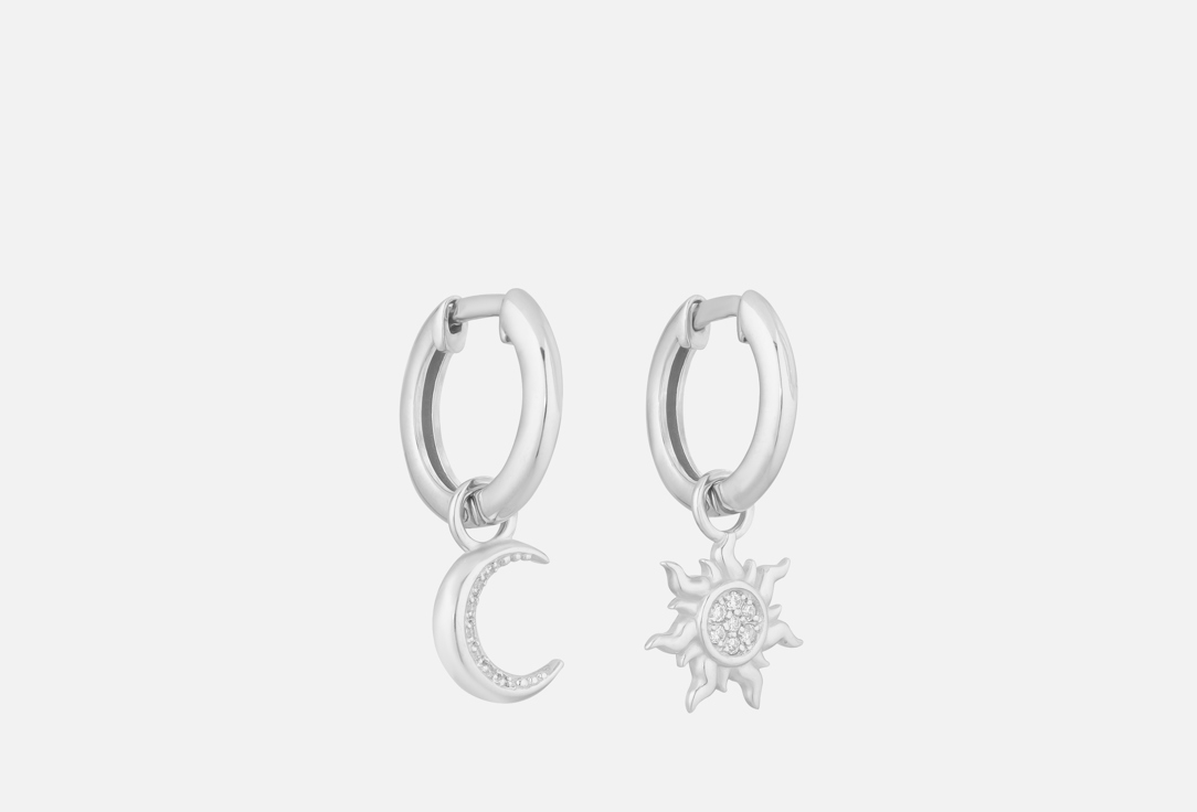 

Серьги серебряные PEPELA JEWELRY, Солнце и Луна 2 шт