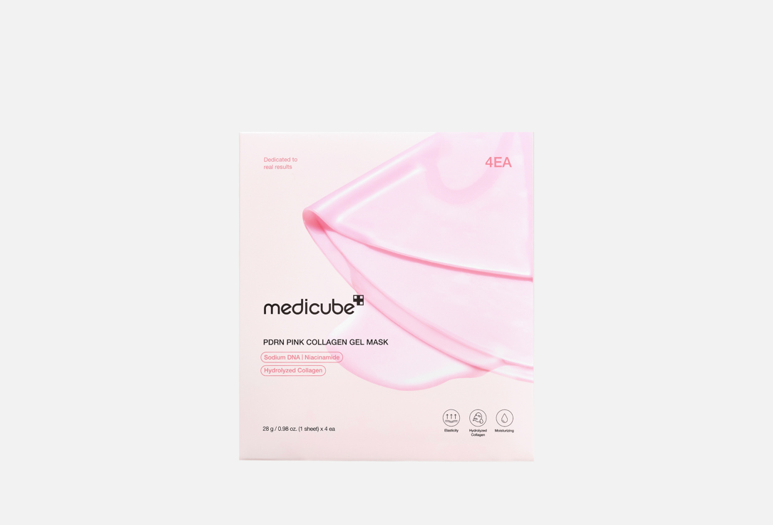 

набор Гидрогелевых масок для лица с PDRN и коллагеном MEDICUBE, PDRN PINK COLLAGEN 4 шт