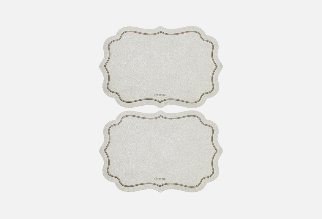 Изображение товара Набор салфеток сервировочных DeNASTIA с отстрочкой, серебряный, 45x30 см