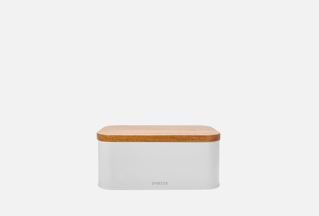 Изображение товара Хлебница DeNASTIA стальная, с деревянной крышкой, серый