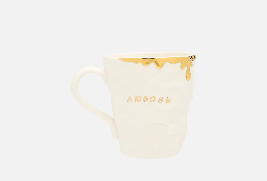 

Кружка с надписью MIRACLEPOT, Белый, Любовь, Золотые капли, белый 1 шт