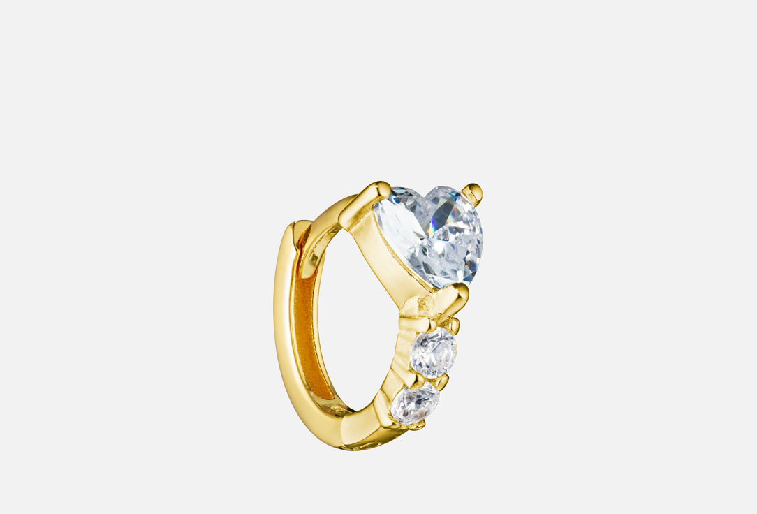 Изображение товара Моносерьга серебряная Mendel Helix Heart Gold