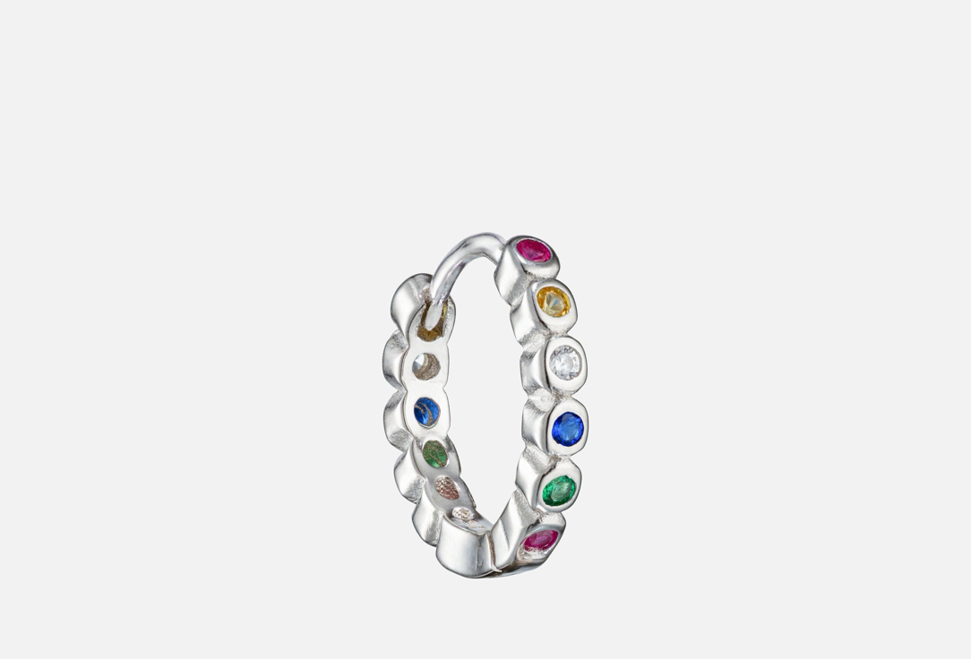 Изображение товара Моносерьга серебряная Mendel Helix Rainbow Silver