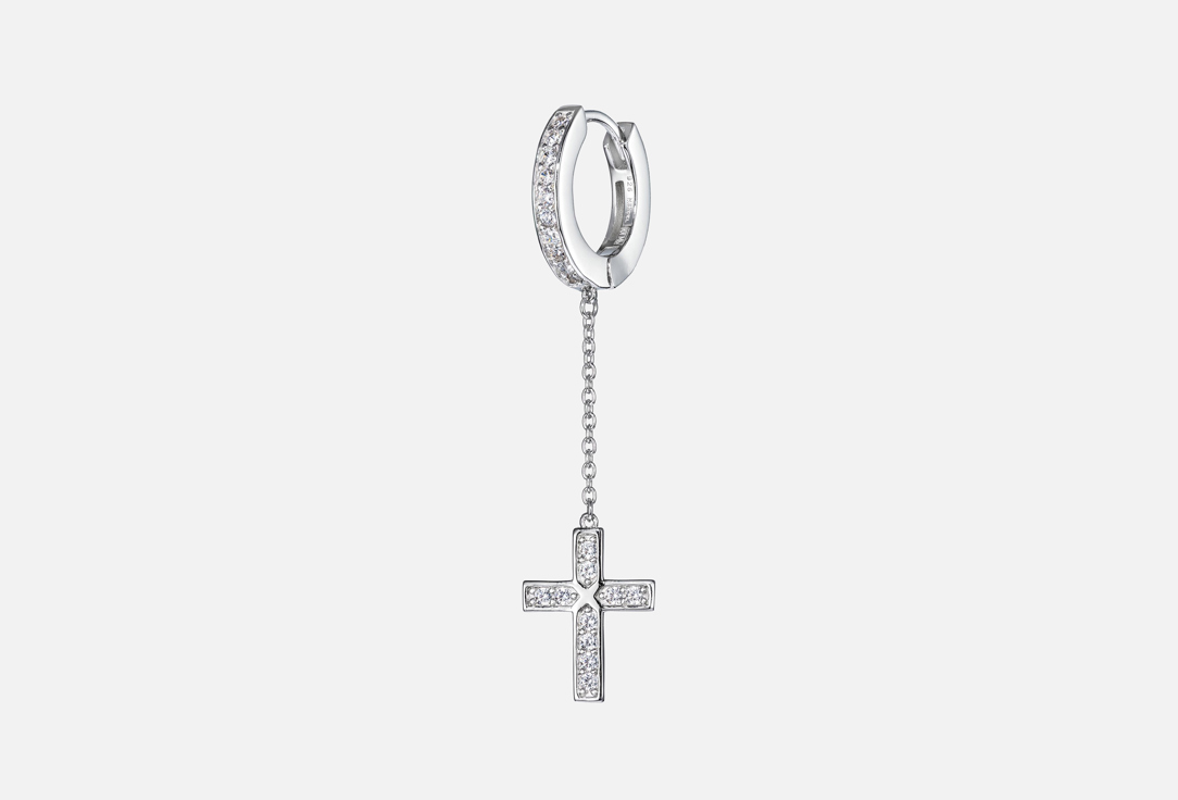 Изображение товара моносерьга серебряная Mendel Mono earring cross Bling
