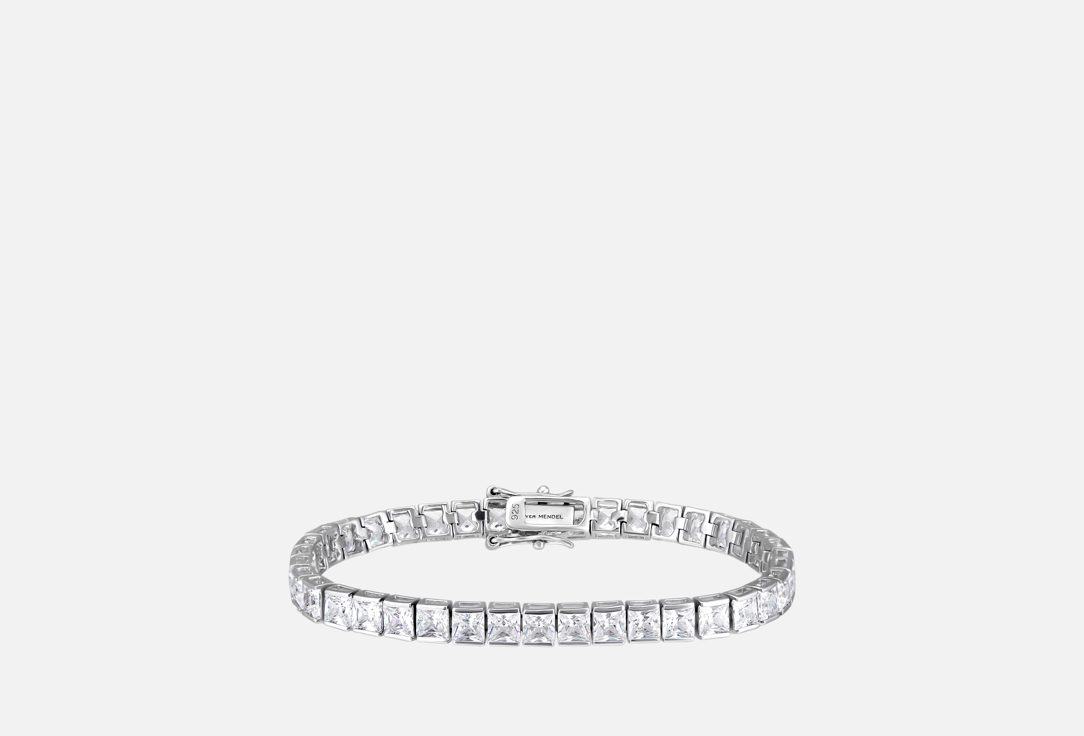 Изображение товара Серебряный браслет Mendel Rombus 5 мм с цирконами родирование для женщин