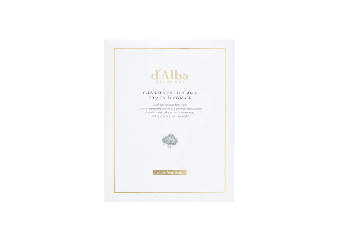 Изображение товара Маска для лица d'Alba Clean Tea Tree Liposome тканевая успокаивающая и увлажняющая