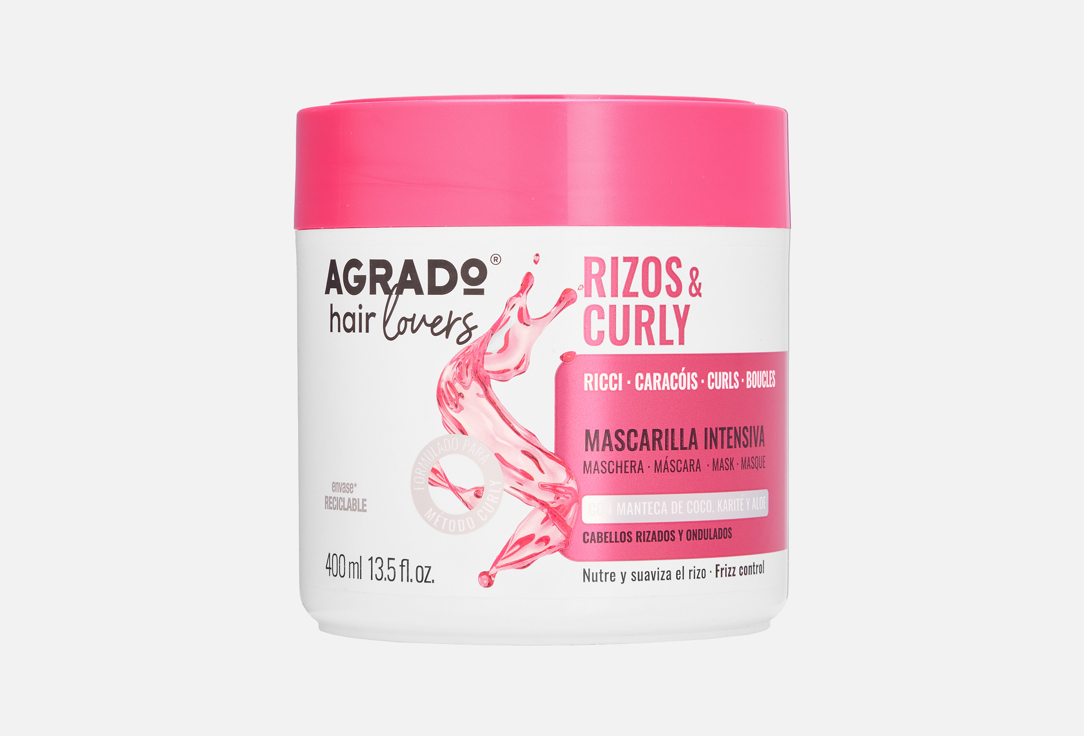 Изображение товара Маска для волос AGRADO Curls&Curly для увлажнения и питания вьющихся и кудрявых волос 400 мл