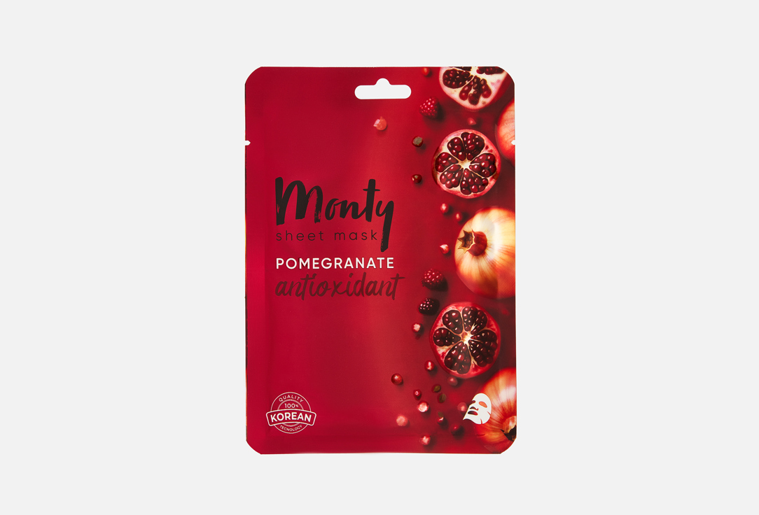 Изображение товара Антиоксидантная тканевая маска для лица Monty garnet против старения и для молодости кожи
